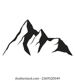 Icono de silueta de montaña. Esquema paisajístico. Ilustración vectorial de las montañas. Formas de montaña para el logo.