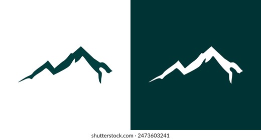 Mountain silhouette icon logo background abstract vector rock peak illustration