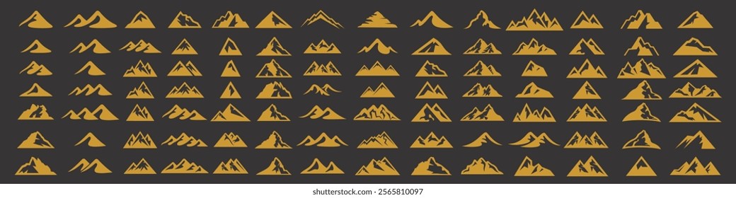 mountain silhouette icon set for logo . Vector illustration