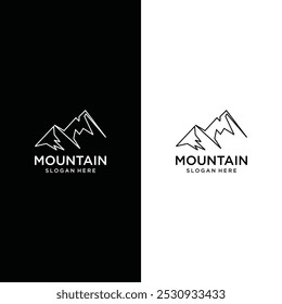 mountain silhouette icon vector for logo