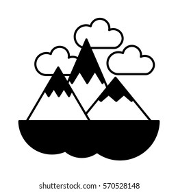 mountain silhouette isolated icon vector illustration design