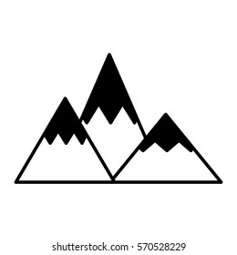 mountain silhouette isolated icon vector illustration design