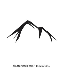 Mountain silhouette isolated on white background