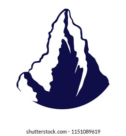 Mountain silhouette isolated on the white background. Vector illustration
