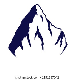 Mountain silhouette isolated on the white background. Vector illustration
