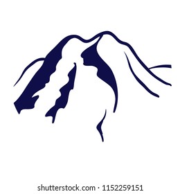 Mountain silhouette isolated on the white background. Vector illustration
