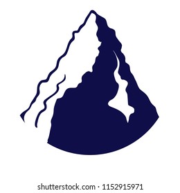 Mountain silhouette isolated on the white background. Vector illustration
