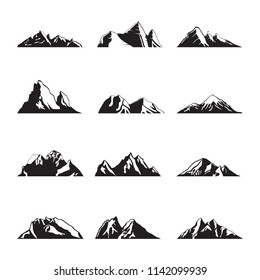 Vector Mountains Icons Isolated On White Stock Vector (Royalty Free ...