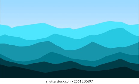 Mountain silhouette landscape vector illustration