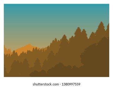 mountain silhouette layer at the afternoon