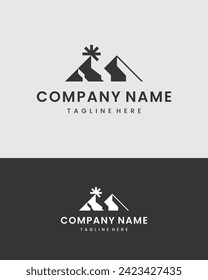 Mountain silhouette logo abstract nature corporation business finance modern vector, simple and clean clip art editable