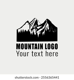 Mountain silhouette logo for Business Branding,
Minimalist Logo Design, Modern, Scenic Mountain Logo for Nature and Travel Enthusiasts,
 Mountain silhouette, Customizable Mountain Logo,