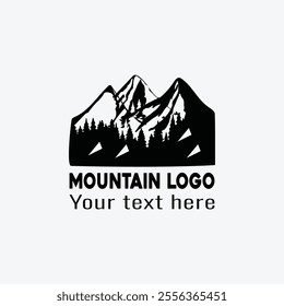 Mountain silhouette logo for Business Branding,
Minimalist Logo Design, Modern, Scenic Mountain Logo for Nature and Travel Enthusiasts,
 Mountain silhouette, Customizable Mountain Logo,