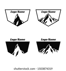 Mountain silhouette logo design in black color. Eps 8 compatible. no gradient. no transparency - vector