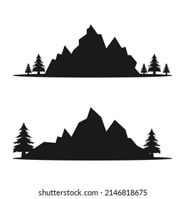 plantilla de diseño de logotipo de silueta de montaña