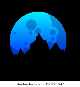 mountain silhouette logo design template