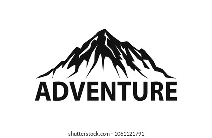 mountain silhouette logo isolated vector illustration graphic in black color