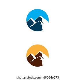 mountain silhouette logo vector
