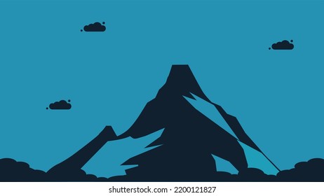 Mountain silhouette. Mountains as high as clouds. vector illustration