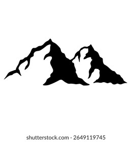 mountain silhouette on black and white background
