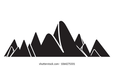 mountain silhouette on white background