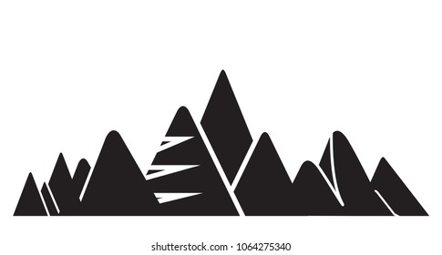 mountain silhouette on white background