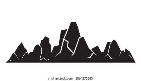 mountain silhouette on white background