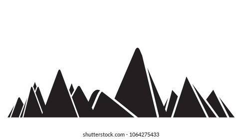 mountain silhouette on white background