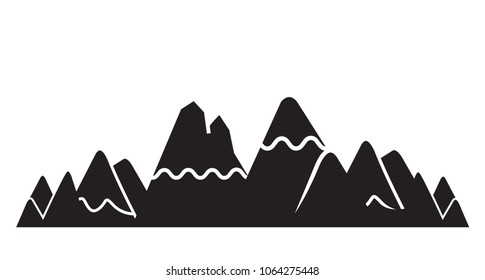 mountain silhouette on white background