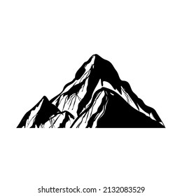 Mountain silhouette on white background. Mountain icon design