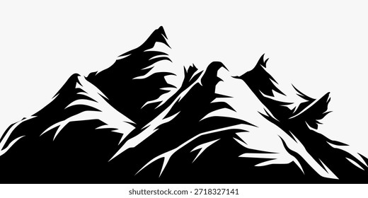 Bergseite auf weißem Hintergrund. Vektorgrafik