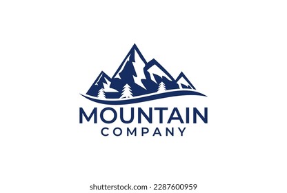 Mountain Silhouette for Outdoor Travel adventure Vintage logo design Template
