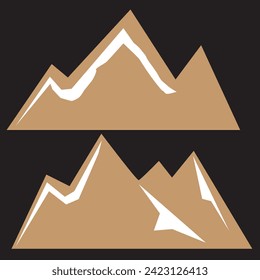 Mountain silhouette. Rocky mountain icon or logo. Vector illustration.