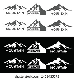 mountain silhouette , set of blue rocky mountain silhouette. bundle vector.