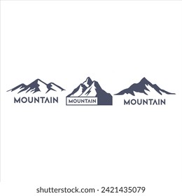 mountain silhouette , set of blue rocky mountain silhouette. bundle vector.