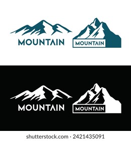 mountain silhouette , set of blue rocky mountain silhouette. bundle vector.