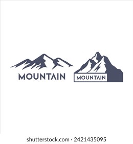 mountain silhouette , set of blue rocky mountain silhouette. bundle vector.