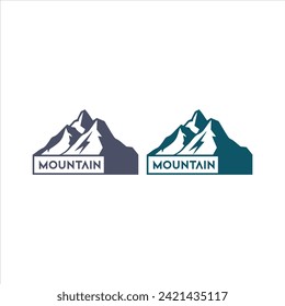 mountain silhouette , set of blue rocky mountain silhouette. bundle vector.