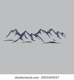 mountain silhouette , set of blue rocky mountain silhouette. bundle vector.