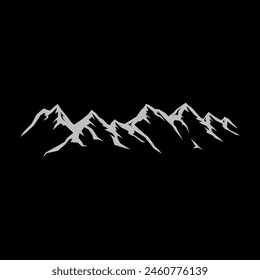 mountain silhouette , set of blue rocky mountain silhouette. bundle vector.