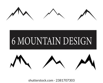 Mountain silhouette , set of  rocky mountain silhouette. bundle vector.