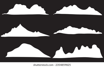 Mountain silhouette set.high mountain abstract background collection.
