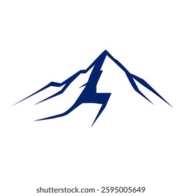 mountain silhouette simple adventure logo