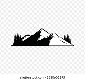 mountain silhouette vector art design, illustration