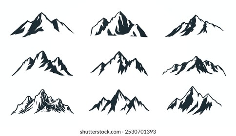 Montanha Silhueta Vetor Arte, Ícones e Gráficos