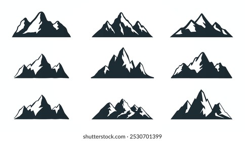 Montanha Silhueta Vetor Arte, Ícones e Gráficos