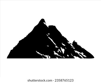 Mountain silhouette vector art white background