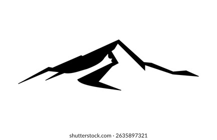 mountain silhouette vector. Black and white mountain icon isolated