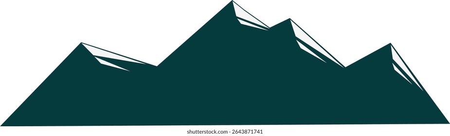 Mountain Silhouette Vector – Clean Flat Illustration of Peaks and Ridges, Perfect for Outdoor Adventure Designs, Travel Posters, and Nature-Themed Projects