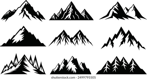 Mountain Silhouette Vector Collection Art